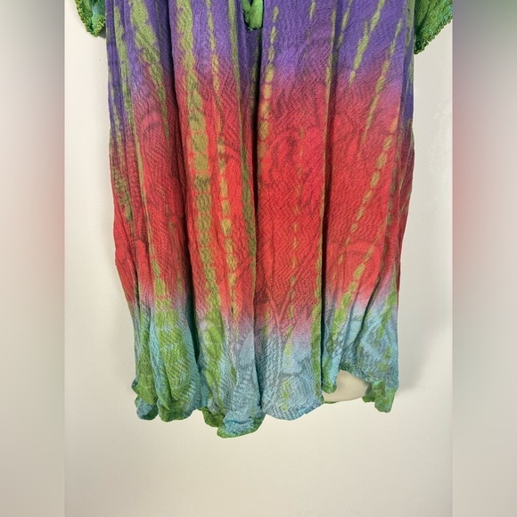 Sakkas Tie Dye Tunic Beaded Embroidered XL Festival Boho - Picture 4 of 6